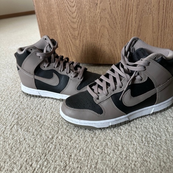 Nike Shoes - Nike Men's High-Top Sneakers - Black and Gray
